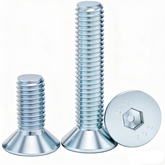Grade 10.9 Flat Head Socket Cap Screws - Zinc Plated Countersunk Bolts (M3-M20) | DG Fasteners