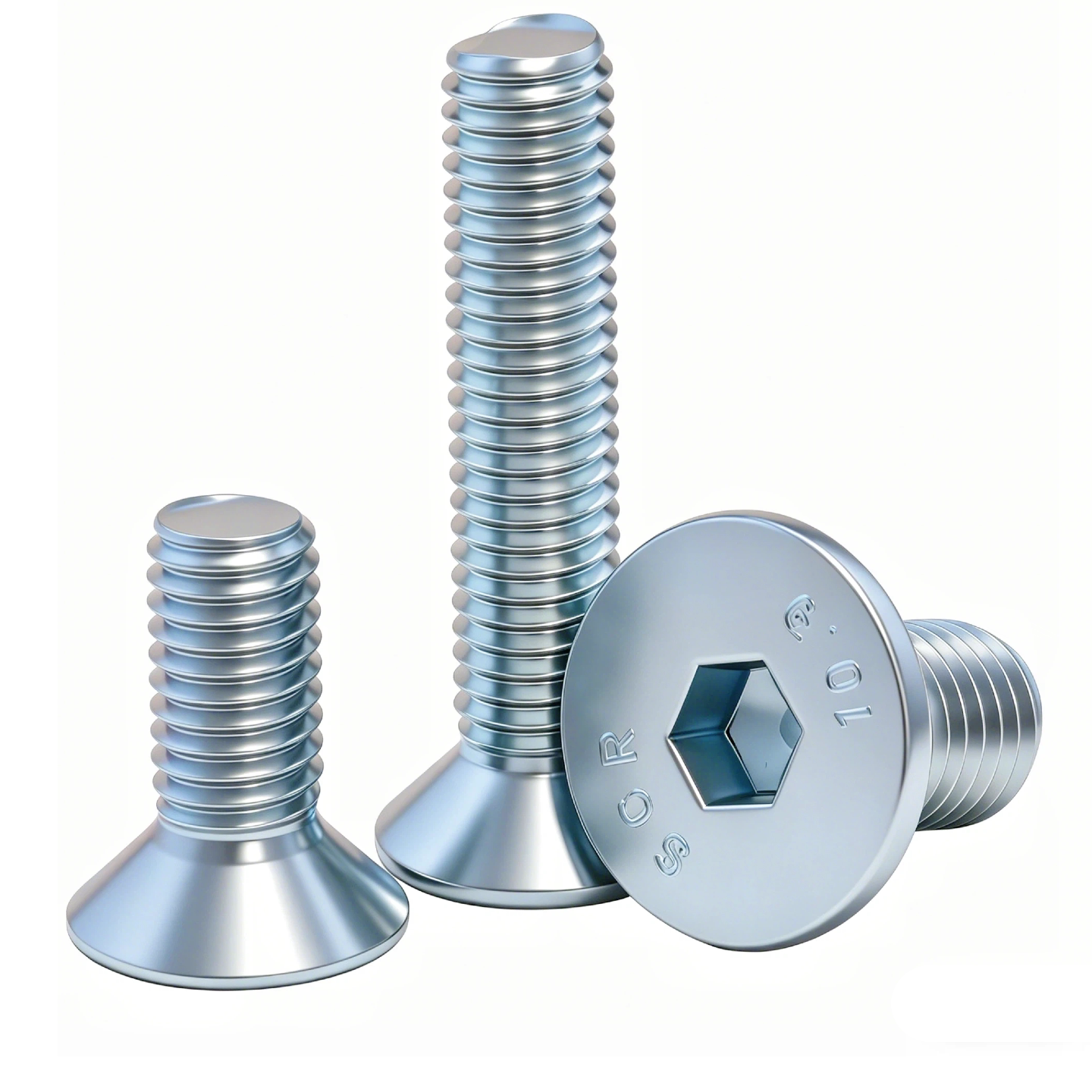 Grade 10.9 Flat Head Socket Cap Screws - Zinc Plated Countersunk Bolts (M3-M20) | DG Fasteners