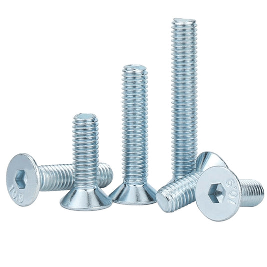 Hexagon Countersunk Head Screws 10B21 Carbon Steel, Zinc Plated 8.8 Grade, Hexagon Countersunk Head Machine Screws