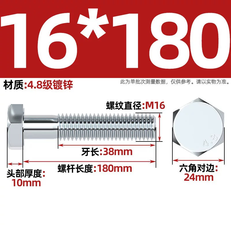 Premium Hex Head Bolts Grade 4.8 - Blue-White Zinc Plated Metric Fasteners (M6-M30) | DG Fasteners